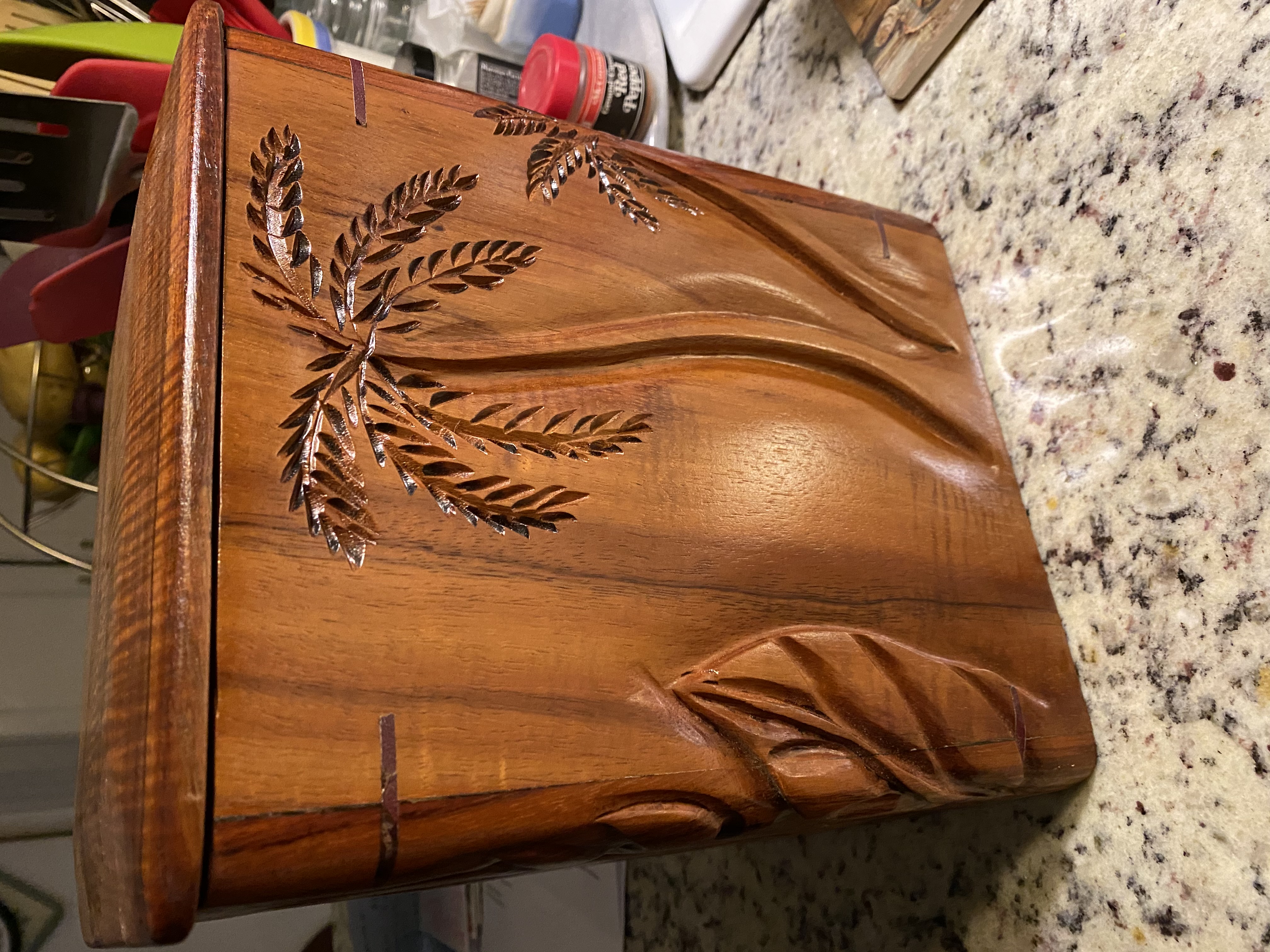 Carved Box with Fern